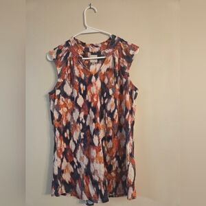Sleeveless Abstract Print Top By Nic & Zoe Size Xs.
